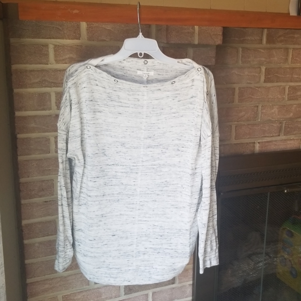 Button top drop shoulder long sleeve top